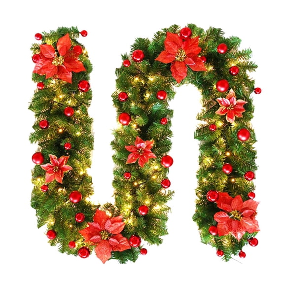 LOLIPPYY 1Pc Red Christmas Vine String Lights for Festive Home Decoration and Unique Lighting Effects