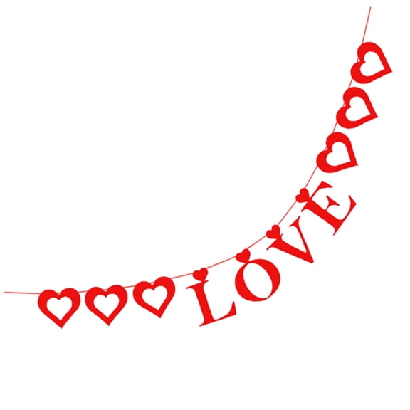 LOLIPPYY Red Felt Wedding Banner Flag - 1Pc Decorative Wedding Party Sign and Photo Prop Accessory