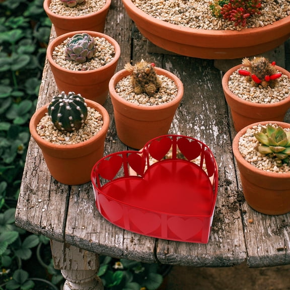 LOLIPPYY 1Pc Red Hollow Heart Flowerpot Creative Plant Container for Indoor Outdoor Use