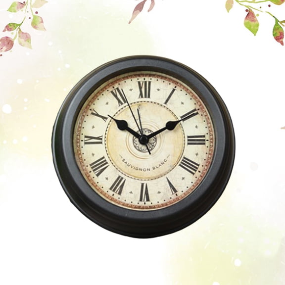 LOLIPPYY 1Pc Retro Alarm Clock Coffee Silent Moving Decorative Table Clock for Living Room Bedroom Family Friends