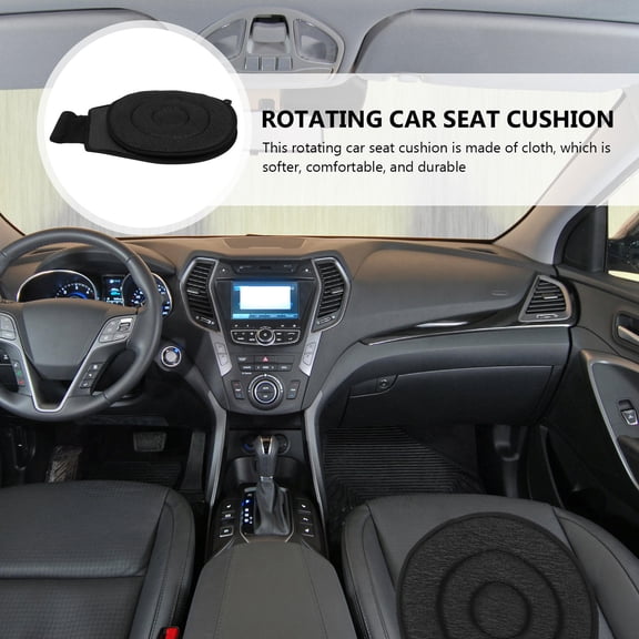 LOLIPPYY Rotating Seat Cushion 1Pc Black Soft Portable Car Chair Pad for Comfortable and Supportive Seating