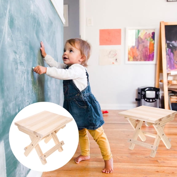 LOLIPPYY 1Pc Rustic Stool Multi Solid Wood Folding Shoe Change Stool for Adults