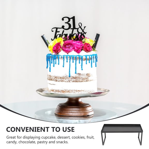 LOLIPPYY 1Pc Safe Black Cake Stand Dessert Display for Parties and Special Occasion