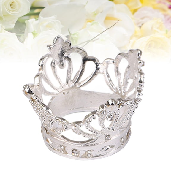 LOLIPPYY 1Pc Silver Alloy Crown Napkin with Decoration for Party and Wedding Use