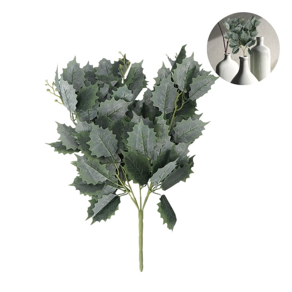 LOLIPPYY 1Pc Simulated Leaf Branch Flower Arrangement Green Plastic Material for Living Room Office Decor