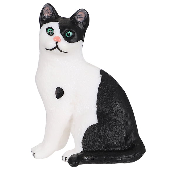 LOLIPPYY 1Pc Black Cat Kitten Figurine Simulation Animal Model Plastic Display Decoration