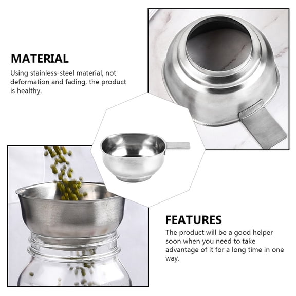 LOLIPPYY 1Pc Stainless Steel Cooking Funnel with Large Scoop for Home Kitchen and Bar Use