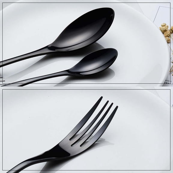 LOLIPPYY 1Pc Stainless Steel Meal Fork Black Color Ideal for Dinner Steak Serving At Home