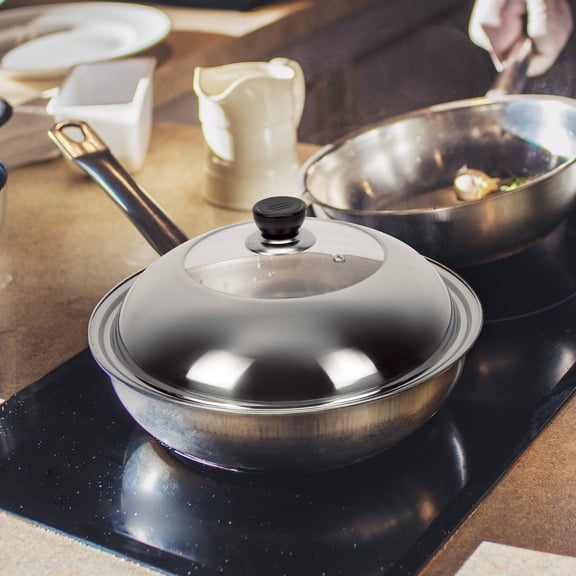LOLIPPYY 1Pc Stainless Steel Pot Lid with Vent Design for Home Cooking and Easy Cleaning