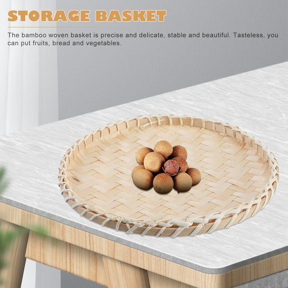 LOLIPPYY 1Pc Storage Basket Woven Bamboo Unique Design for Daily Use