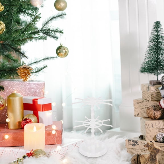 LOLIPPYY 1Pc Transparent Acrylic Gloves Holder and Rotatable Hats Stand Desktop Storage Organizer