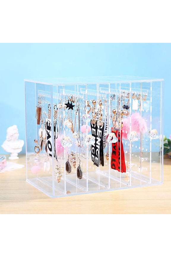 1Pc Transparent Hanging Accessories Display with Drawer for Earring and Necklace Organization