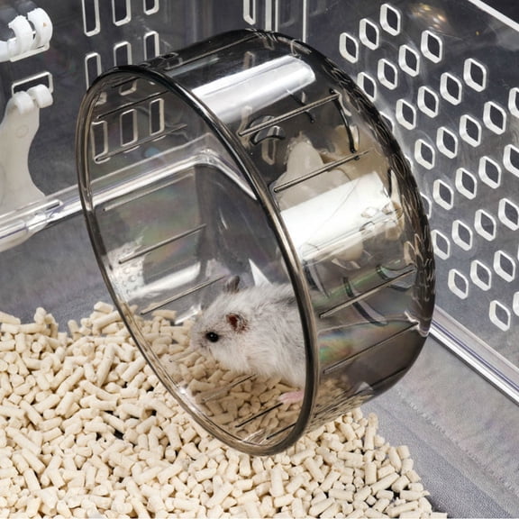 LOLIPPYY 1Pc Transparent Pet Treadmill Plaything Safe Exercise Wheel for Small Pets