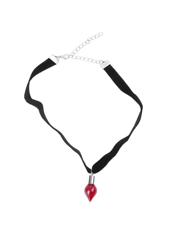 1Pc Unique Neck Chain Red Lint Fabric Choker for Women at