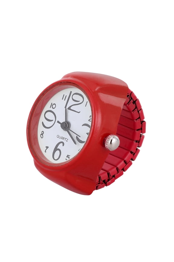 1Pc Unisex Red Fashion Watch Ring with Unique Design for Everyday Wear