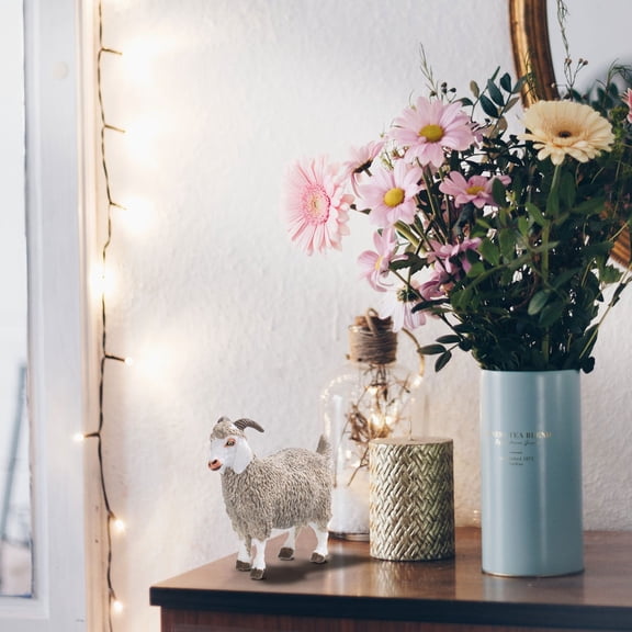 LOLIPPYY 1Pc Vivid Simulation Light Grey Sheep Decoration Model Crafted for Stylish Room Decor