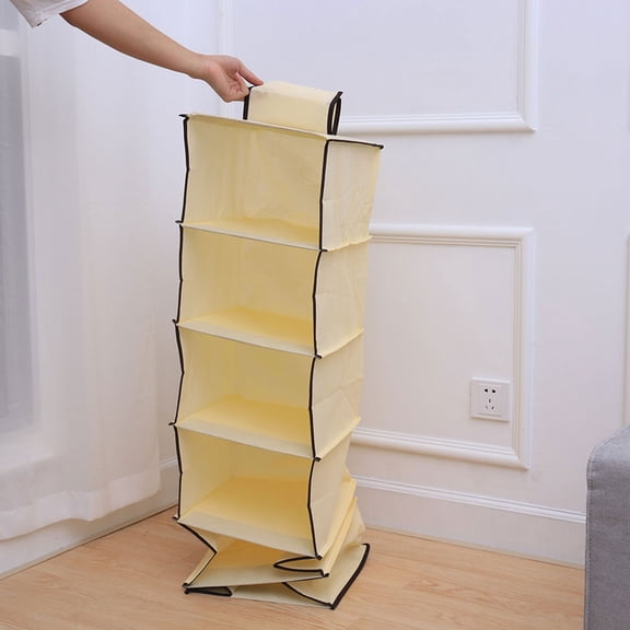 LOLIPPYY 1Pc Wall Mounted Hanging Storage Pockets for Bags Towels and Shoes in Beige