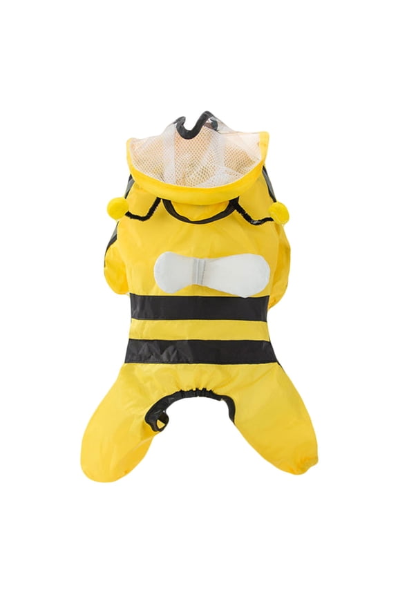 1Pc Water Resistant Yellow Dog Poncho Hooded Rain Slicker with Easy Pack Pocket