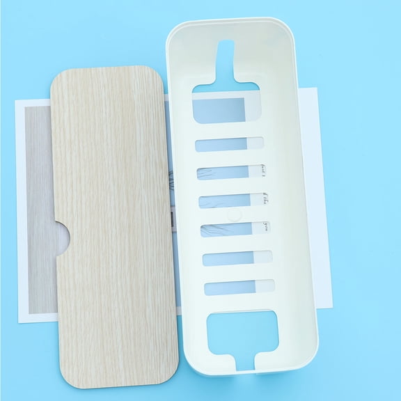 LOLIPPYY 1Pc White Cable Winder Box for Power Cord Storage with Multifunctional Ventilated Holder and Lid