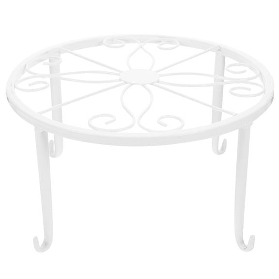 LOLIPPYY 1Pc White Iron Flowerpot Holder Plant Pot Stand Ideal for Balcony Kitchen and Study