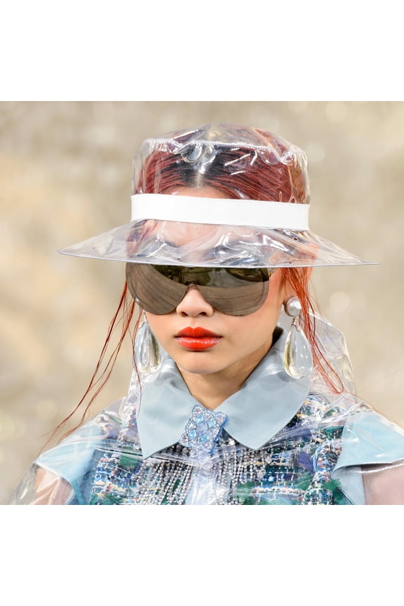 1Pc White Waterproof Bucket Hat PVC Outdoor Cap for Fishing Cycling Camping