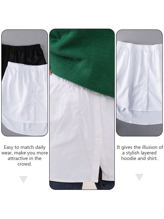 White Cotton Woman Fake Hem Skirt for Sweater and Sweatshirt
