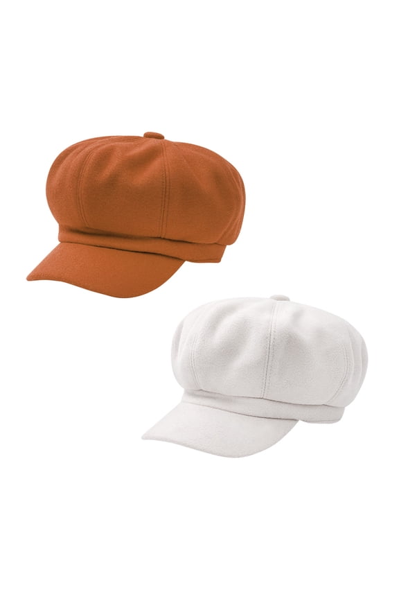 1Pc Woolen Beret Octagonal Peaked Cap Chocolate Stylish Durable Warm Accessory