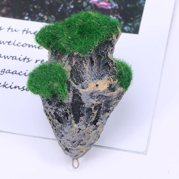 LOLIPPYY 1Pcs Aquarium Floating Ornament Resin Olive Green Floating Moss Rocks Aquarium