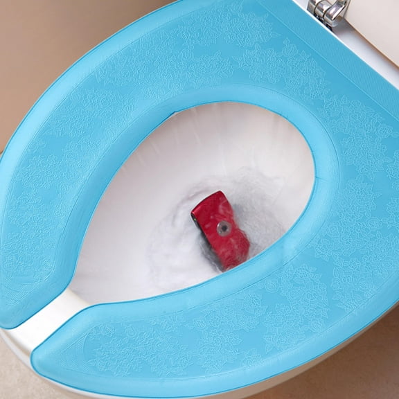 LOLIPPYY 1Pcs Blue EVA U-shaped Toilet Seat Cushions for Pressure Relief in Winter Season Use in Bathrooms