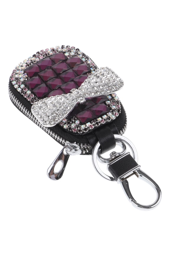Microfiber Car Key Pouch with Rhinestones, Scratch Resistant Keychain for Adults, 1 Piece