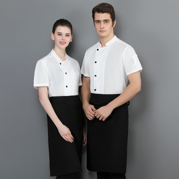 LOLIPPYY 1Pcs Chef Jackets White Synthetic Material Wear-Proof Design for Kitchen Supplies