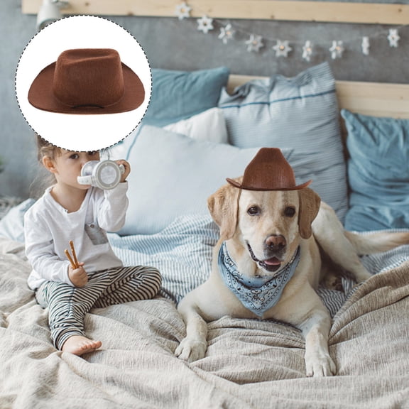LOLIPPYY 1Pcs Dog Top Hat Non-woven Brown Costume Accessory for Photography