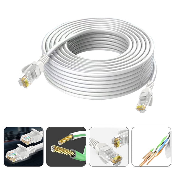 LOLIPPYY 1Pcs Ethernet Cable High Speed Data Connection Copper White for Computer Router Back to School