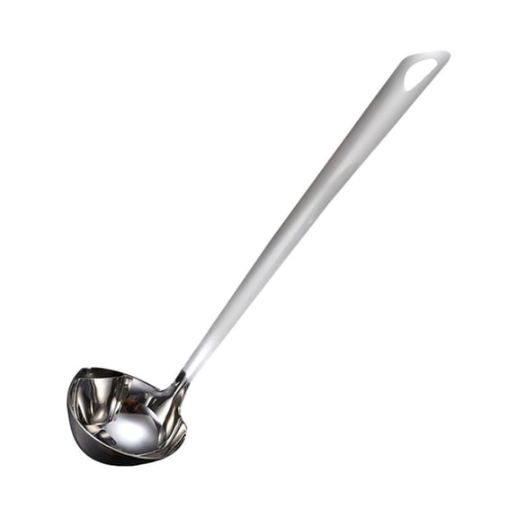 LOLIPPYY 1Pc Kitchen Oil Separator Scoop Stainless Steel with Small Strainer and Hanging Hole