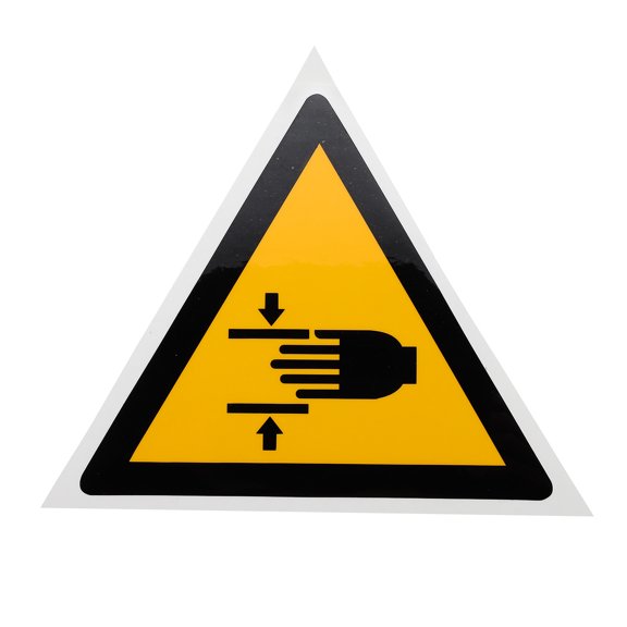 LOLIPPYY 1Pcs Hand Crushing Sign Sticker Black PP Safety Warning for Equipment