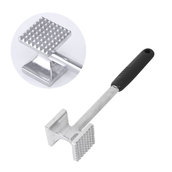 LOLIPPYY Steak Hammer Black Aluminum Alloy Kitchen Tool for Tenderizing Meat