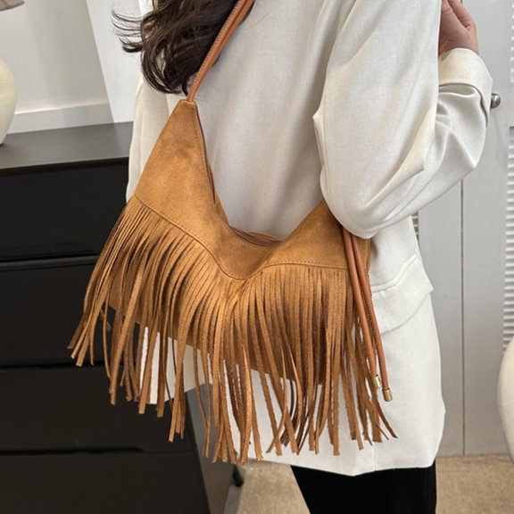 LOLIPPYY 1Pcs Ladies Over The Shoulder Handbag Nylon Light Brown Simple Bag for Daily Use and Vacations