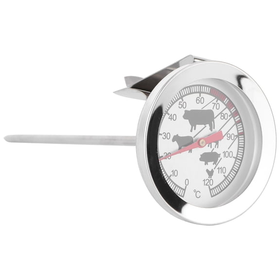 LOLIPPYY Metal Barbecue Thermometer 1Pc White Cooking Temperature Gauge for Home Cooks and Outdoor Grilling