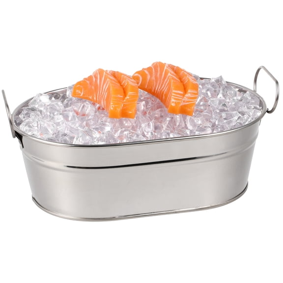 LOLIPPYY 1Pcs Silver Seafood Barrel Container Stainless Steel for Home Use and Kitchen Storage