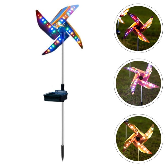 LOLIPPYY Solar Windmill Outdoor Lamp, 1 Piece Multi-colored Decorative Light for Garden and Outdoor Spaces