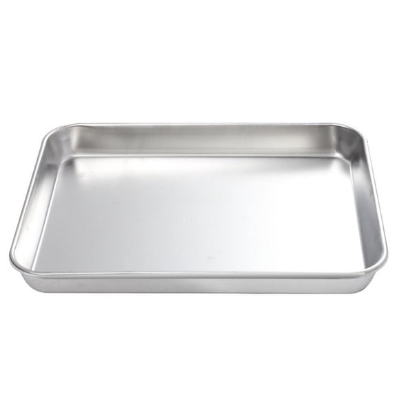 LOLIPPYY 1Pcs Stainless Steel Decorative Plate Flat Bottom Display Silver for Home Food Tray