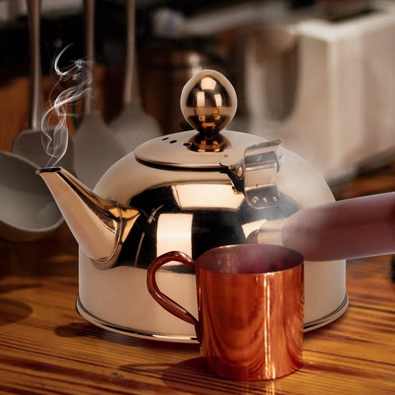 LOLIPPYY 1Pcs Stainless Teakettle Rose Gold Practical Design Tea Brewing Family