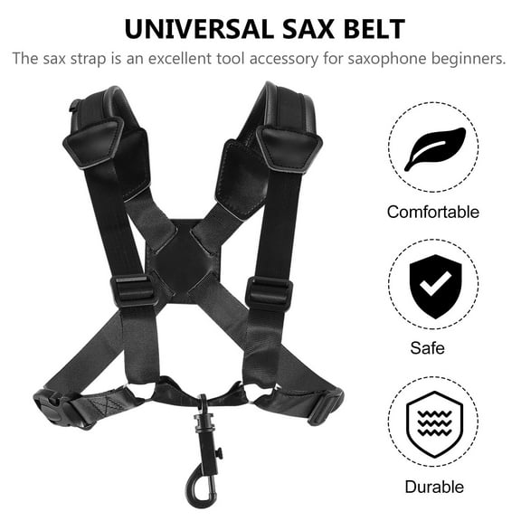 LOLIPPYY 1Pcs Tenor Saxophone Strap for Performance Black with Support Function