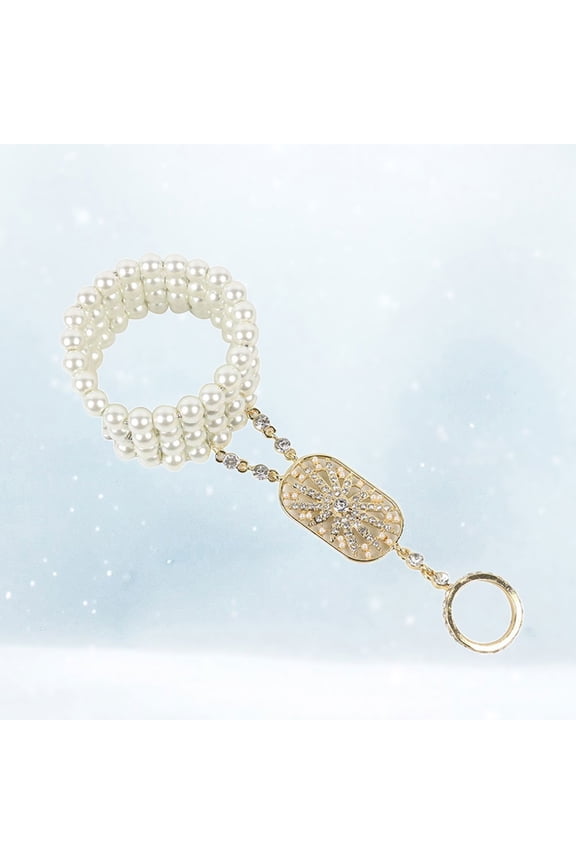 1Pcs Vintage Bridal Hand Jewelry for Women in Golden Copper and Rhinestone with Durable Elastic for Daily Wear