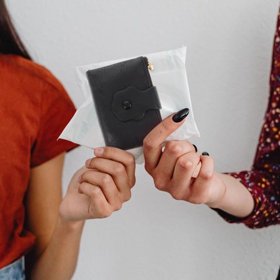 LOLIPPYY 1Pcs Vintage RFID Small Purse With Clip Multifunctional Brown Wallet For Women