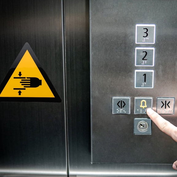 LOLIPPYY 1Pcs Warning Hand Crushing Stickers Black Safety Decals for Workplace Safety