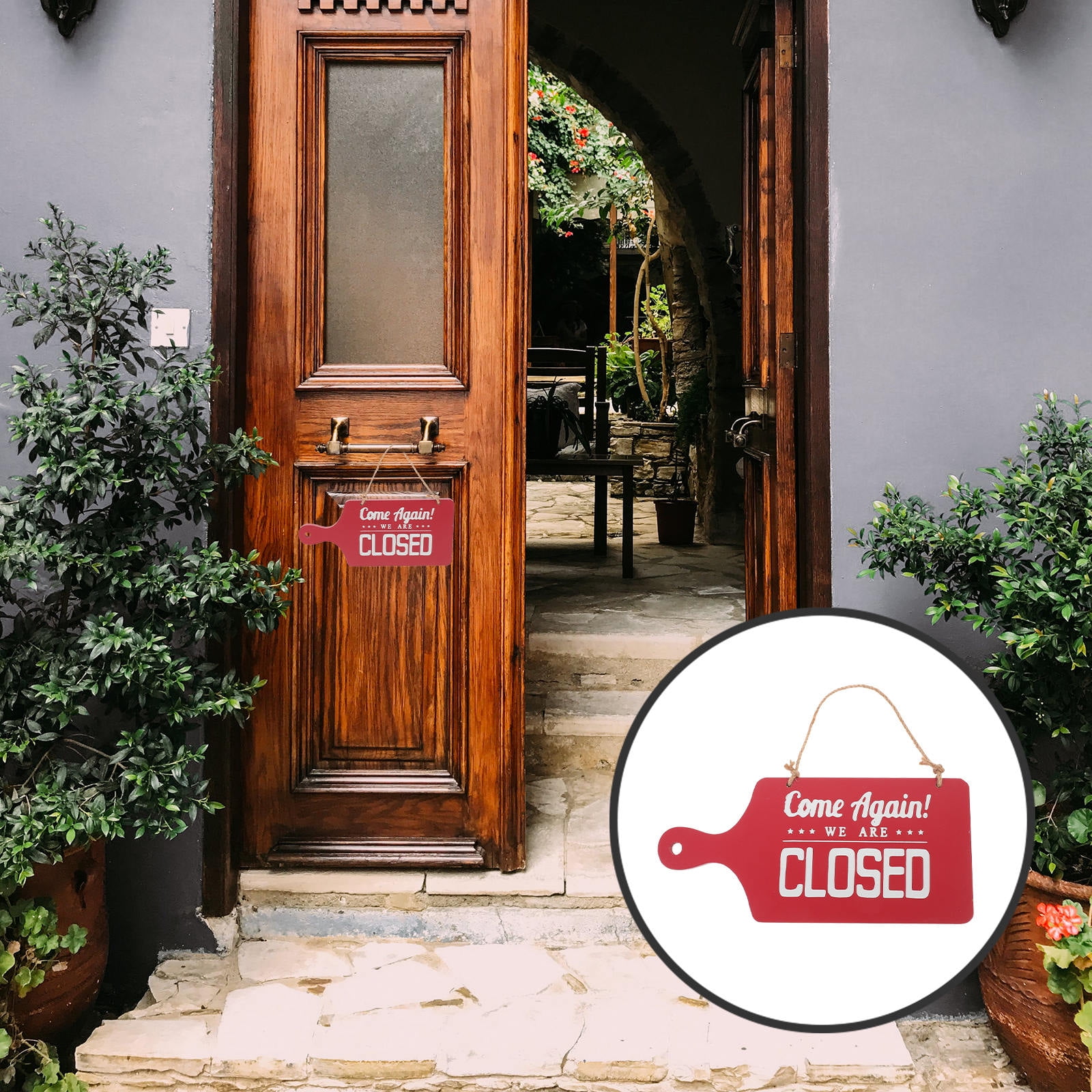 LOLIPPYY Door Sign for Hotel Open Closed Sign Red Wood 1Pack - Walmart.com