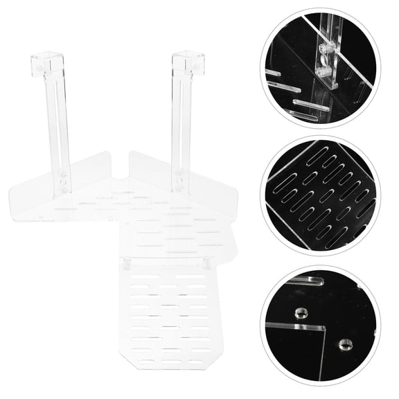 LOLIPPYY Acrylic Turtle Basking Platform with Hook for Fish , Transparent, Easy to Install, 1 Set