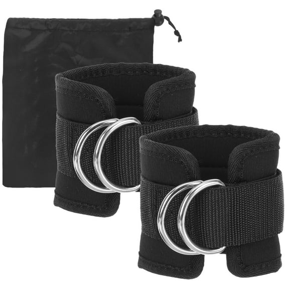 LOLIPPYY Adjustable Ankle Weights Set with Gym Straps for Leg Workouts, Running, Skiing - Black