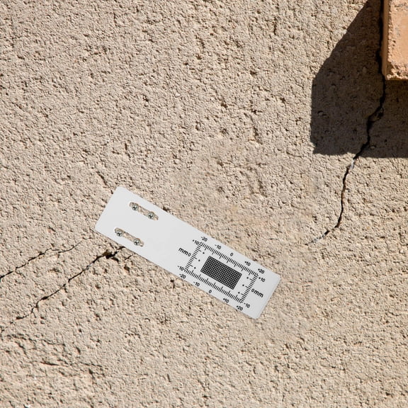 LOLIPPYY 1Set Architectural Crack Measuring Ruler White Acrylic Portable Instrument for Gap Detection